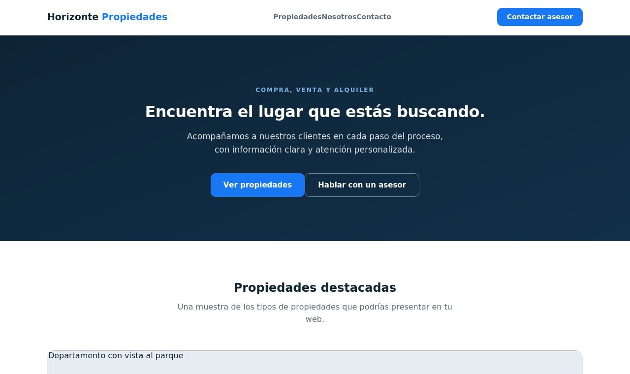 Captura de la demo Horizonte Propiedades